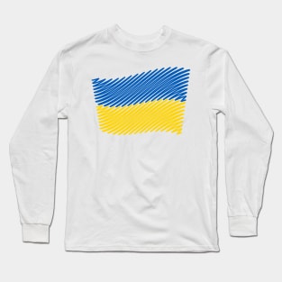 Ukraine Flag Scribble (Blue - Yellow) Long Sleeve T-Shirt